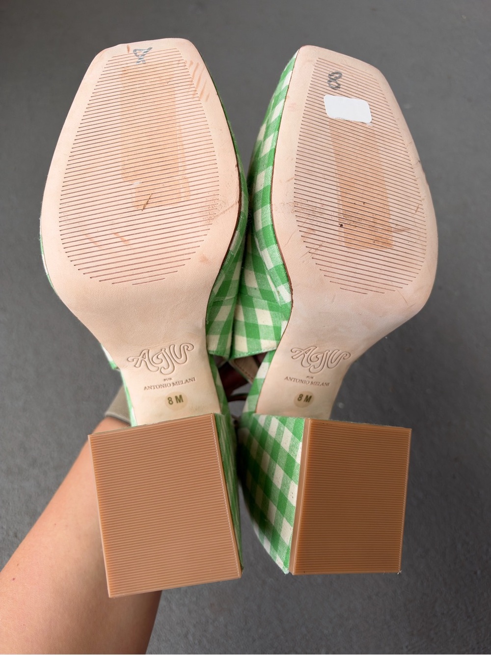 Antonio Melani x Amanda Jones Vaughan Penny Gingham Block Heel Slingback Pump 8 - Picture 13 of 14